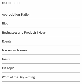 New website categories